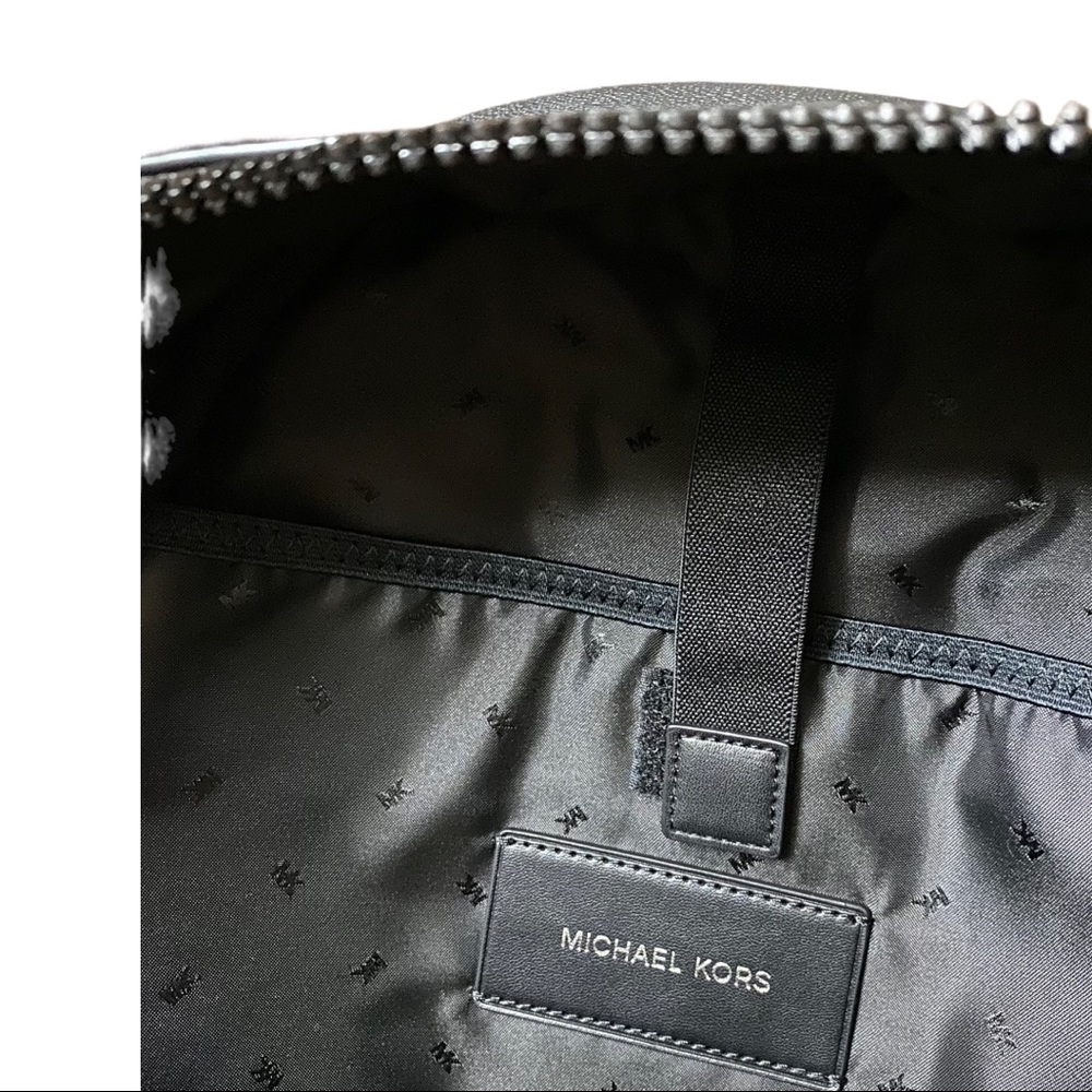 New Michael Kors Authentic Backpack Black with yellow letters - Picture 7 of 11